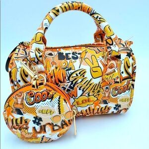 2-N-1 Graffiti Mini Handbag and Wallet